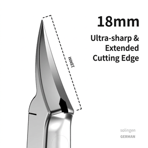 Ciseaux à ongles en acier inoxydable à lame courbée, poignée ergonomique, pliable, outil de manucure et de pédicure - Product Image 3