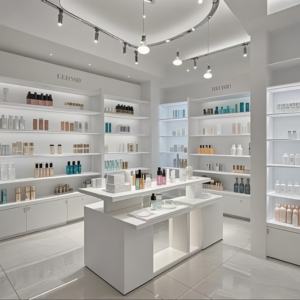 Vitrine de présentation de cosmétiques personnalisée avec éclairage LED - Étagères et stands de maquillage pour magasins - Product Image 5