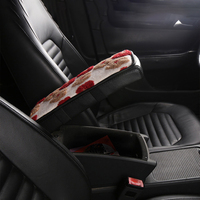 Coussin d'accoudoir de voiture en peluche à motif floral durable, antidérapant, housse de protection pour console centrale, adapté à Toyota Honda Ford Jeep