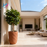 Pot Bunga Vas Serat Kaca Tekstur Anyaman Besar, Ukiran Tangan, untuk Dekorasi Rumah, Mal, Kantor, Taman, Indoor & Outdoor