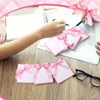Haut de gamme LOGO personnalisé nœud rose Notes autocollantes 3*3 pouces bloc-notes mignon aquarelle bloc-notes fournisseur de bureau