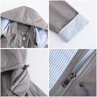 Manteau trench pour femme avec capuche amovible, logo personnalisé OEM ODM, grande taille, coupe-vent résistant à l'eau pour l'automne et l'hiver