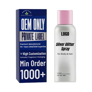بخاخ لامع للشعر والجسم قابل للتحلل بعلامة خاصة غير لاصق بريق فضي للون الشعر اللامع - Product Image 1