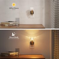 Veilleuses murales LOHAS à brancher, 0-100lm, à intensité variable, avec capteur crépusculaire, lampe décorative pour chambre et salle de bain