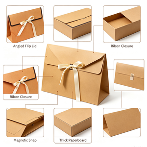 Caja de Regalo Plegable con Tapa Abatible para Ropa Interior, Calcetines, Pañuelos, Bolsa de Embalaje para Pañuelos de Seda, Embalaje para <span class=keywords><strong>Bufandas</strong></span> de Seda, Otros Regalos y Manualidades - Product Image 4