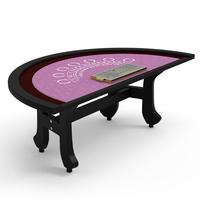 YH 7 places Casino Table de jeu en bois massif Table de blackjack Poker haut de gamme Tables de poker personnalisées avec plateau à jetons à vendre