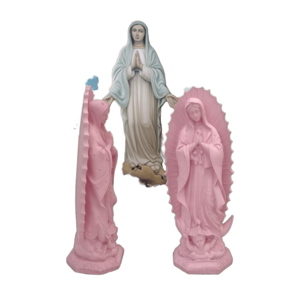 Dos Piezas De Cosas Sagradas Católicas Y Cristianas Jesús Religiosas Decoraciones De Iglesia Para Decoración Del Hogar, Estatua De La Virgen María, Artesanía De Resina