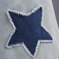 Jeans Anchos con Parche de Corazón 3D a la Moda Y2K para Mujer, Estilo Dulce y Moderno, Color Azul Claro