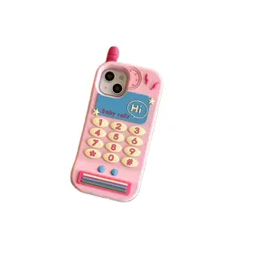 INS 패션 귀여운 휴대 전화 무선 BabyCalls 전화 사랑 전화 케이스 아이폰 11 12 13 14 15 프로 맥스 커버 펀다스