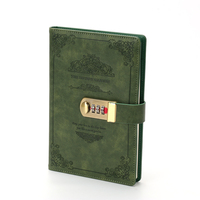 Carnet de notes secret et confidentiel en cuir PU, couverture rigide cousue, avec serrure à combinaison à 3 chiffres et protection de la vie privée