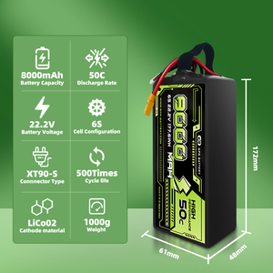 OEM 리튬 Lon 배터리 6S 12S <span class=keywords><strong>3.7V</strong></span> 3.8V 3.85 5200mAh 10000mAh 12000mAh 16000mAh 84000mAh <span class=keywords><strong>Lipo</strong></span> 배터리 FPV UAV 무인 항공기 배터리 - Product Image 2