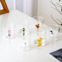 GLEAM Verre à boire en verre borosilicate de haute qualité, résistant aux hautes températures, en forme d'animal tridimensionnel, mignon, pour le commerce transfrontalier