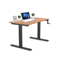 Bureau de bureau moderne M1 avec mécanisme de levage de table à manivelle, acier inoxydable, hauteur réglable, mobilier de bureau manuel