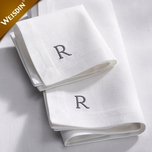 Vente chaude Brodé Logo Personnalisé Blanc <span class=keywords><strong>Table</strong></span> <span class=keywords><strong>De</strong></span> <span class=keywords><strong>Mariage</strong></span> Serviettes En Tissu <span class=keywords><strong>De</strong></span> Coton - Product Image 5