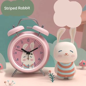 Chambre Bureau Table Réveil Enfants Carton Métal Enfants Horloges Reloj <span class=keywords><strong>Veilleuse</strong></span> Double-Anneau Réveil pour Enfants - Product Image 4