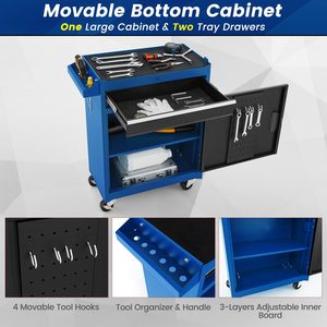 Armoire à 5 tiroirs avec organisateur amovible, chariot à outils roulant <span class=keywords><strong>de</strong></span> 76 cm, verrouillable, robuste, pour <span class=keywords><strong>garage</strong></span> et atelier - Product Image 2