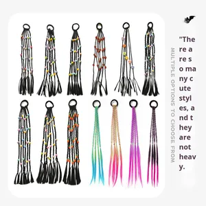 <span class=keywords><strong>Trecce</strong></span> <span class=keywords><strong>per</strong></span> Capelli <span class=keywords><strong>per</strong></span> <span class=keywords><strong>Bambini</strong></span>, Materiale in Fibra Infiammabile, Elastico <span class=keywords><strong>per</strong></span> Capelli, Coda Alta, Vendita Calda <span class=keywords><strong>per</strong></span> il Commercio Transfrontaliero - Product Image 2