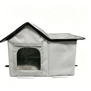 Casa <span class=keywords><strong>para</strong></span> Gatos Plegable y Portátil con Techo en Forma de L, Espaciosa, Doble, Impermeable <span class=keywords><strong>para</strong></span> Exteriores, Plegable, Triangular, con Forma de Dosagüas, de Lujo - Product Image 1