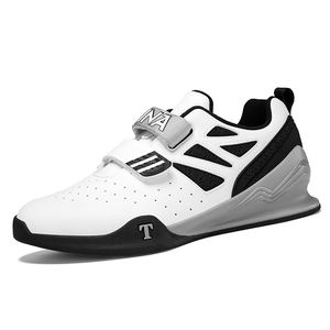 Chaussures de musculation pour hommes et femmes, baskets d'entraînement pour squats, chaussures de sport athlétiques basses à fermeture auto-agrippante en cuir microfibre, légères - Product Image 2