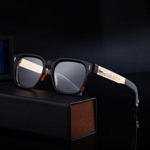 Lunettes de soleil carrées ZS98394B pour hommes, monture en plastique noir et métal, protection UV400, style outdoor - Product Image 5