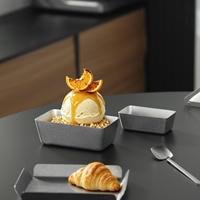 Gobelets à crème glacée en acier inoxydable 304 durables et résistants à la chaleur, style carré, pour la présentation de desserts, hôtels, restaurants, mariages