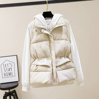 PASUXI Ropa de Mujer Otoño Invierno 2026 Chaqueta Acolchada sin Mangas de Algodón con Cuello Alto Chaleco de Color