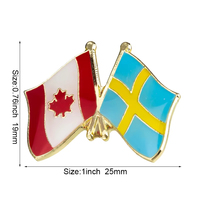 Drapeau de pays de la fête nationale personnalisé pour épinglette Double amitié croisée émail Badge doux dur métal traditionnel magnétique Ename