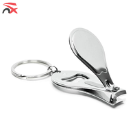 Custom logo US UK Morocco National Flag Multi Functional Portable Stainless Steel Nail Clipper Keychain with Bottle Opener