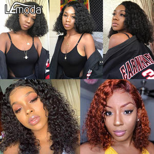 Venta al por mayor rizado corto Bob PELUCAS CABELLO humano encaje frontal pelucas crudo indio cabello humano HD encaje Frontal pelucas para mujeres negras - Product Image 4