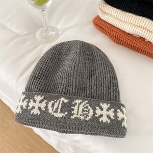 Nuevo Gorro de Punto Cálido de Invierno con Diseño de Letras, Patrón Jacquard, Gorros de Lana para Mujer, Gorro Casual Holgado para Hombre con Cabeza Grande - Product Image 5