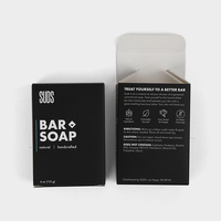 Emballage pour savon et shampoing, boîte de soins de la peau, noir, coffret personnalisé, papier d'art brillant