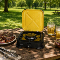 Réchaud à gaz portable CE pour extérieur, 2,2 kW, 0,96 kg, léger, brûleur unique, grille émaillée, facile à nettoyer, toutes saisons, pour le camping et les pique-niques