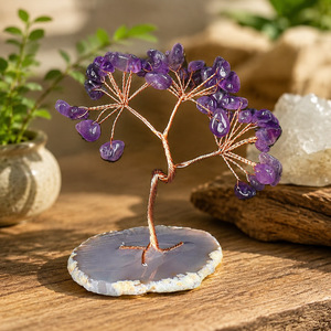 Assortiment de tranches de quartz rose naturel en forme d'<span class=keywords><strong>arbre</strong></span>, décorations de bureau et de maison, ornements d'<span class=keywords><strong>arbre</strong></span> attirant la prospérité, best-sellers transfrontaliers - Product Image 5