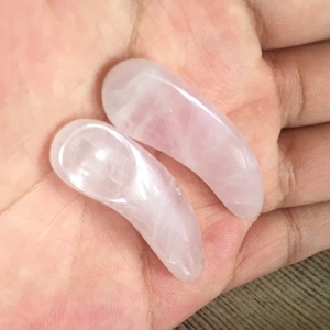 Gua Sha-mascarilla Facial de cuarzo rosa Natural, espátula, cuchara pequeña, crema de masaje para los ojos, Sick para el cuidado de la piel, masaje de raspado rosa - Product Image 4