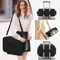 Sac de maquillage professionnel Relavel, boîte de rangement cosmétique extra large, porte-pinceaux, trousse de maquillage de voyage avec 3 sacs transparents