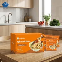 Nouilles instantanées non frites, faibles en gras, 66g, riches en protéines (22g), saveur poulet, ramen, sans OGM, à base de plantes, nouilles saines pour un repas diététique