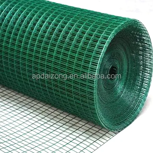 PVCコーティング溶接ワイヤメッシュフェンスロールグリーンカラーガーデン用