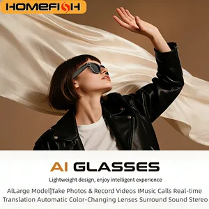 CY02 AI Smart <b>Glasses</b> 13MP Dual <b>Camera</b> 1080P Video Real-time Translation Noise Cancelling Music Calls App Control Sport Sunglass - Product Image 3