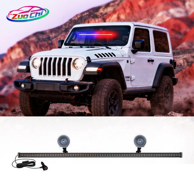 LED Strobe Light Strip with Suction Cup Warning Light Used for Construction Vehicles Automobiles Trucks