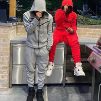 Ensemble de survêtement haute qualité pour hommes, avec veste à fermeture éclair, tenue de Jogging, Logo personnalisé, vente en gros