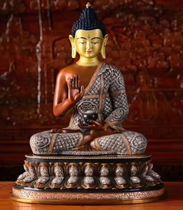 รูปปั้นพระพุทธรูปทองสัมฤทธิ์ขนาดใหญ่ งานประณีต แปดแบบ รูปปั้นพระพุทธรูปโลหะที่มีท่าทางมือที่แตกต่างกัน - Product Image 4