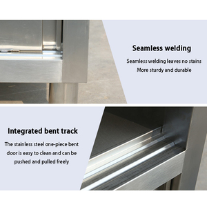 Customized Four-Door Stainless Steel 304 Commercial Kitchen Storage Cabinet with Cleaning Equipment Food <b>Cupboard</b> Drawer - Product Image 5