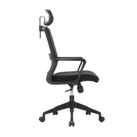 Chaise de bureau ergonomique moderne noire pivotante à roulettes pour la maison, chaise de travail informatique réglable en maille ergonomique