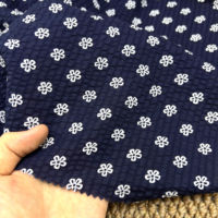Tissu en coton froissé effet sel 80 g/m² imprimé à la main, sans repassage, en stock, motif floral, pour robe, chemise, jupe, largeur 50 pouces