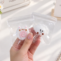 Sac d'emballage personnalisé en PVC transparent avec fermeture éclair pour jouets mignons Mini Booger Squishy, pochette de rangement réutilisable transparente pour jouets anti-stress, vente en gros