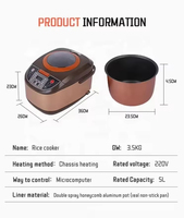 Produits de cuisine Agent d'achat pas cher vente en gros 5 litres haute capacité 900w ménage numérique multifonction cuiseur à riz