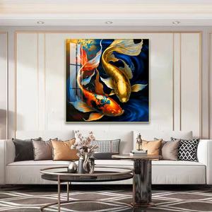 Décoration Murale Islamique HD : Peinture Murale LED de Luxe en Porcelaine Cristalline avec Poissons et Animaux pour Salon - Product Image 2