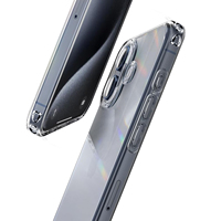 Coque de téléphone transparente souple en TPU antichoc créative de luxe deux-en-un pour iPhone 16 en gros