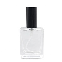 Flacon vaporisateur de parfum rechargeable vide à col à vis 15ml flacon de parfum en verre rectangulaire transparent avec bouchon de pulvérisation en or noir