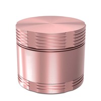 Broyeur de tabac 2.2 pouces 4 couches en aluminium, accessoires pour fumeurs, broyeur manuel d'herbes en métal rose, LOGO personnalisé gratuit